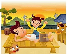 歡樂家庭 家庭生活 矢量 EPS_048