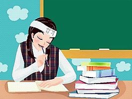 女性 學(xué)習(xí)生活 矢量 EPS格式 015