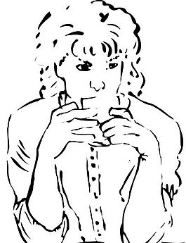 矢量女性 線條藝術(shù) 矢量 EPS格式_0015