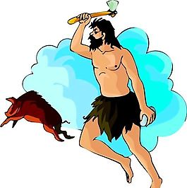 遠(yuǎn)古人物 猿猴時(shí)代 矢量 EPS格式_0015