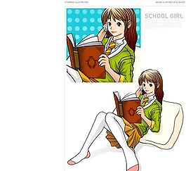 矢量休閑女性素材