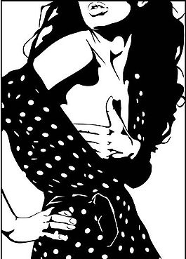 黑白女性人物矢量素材 ai格式_29