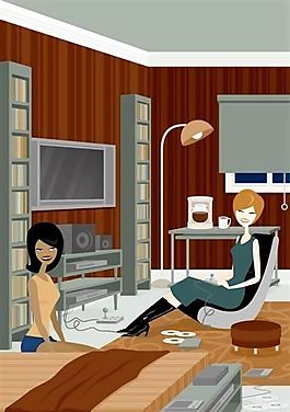 現代男女時尚生活插畫矢量素材 ai格式_27