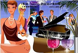 時尚俱樂部  矢量人物 AI_0300