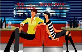 時(shí)尚俱樂(lè)部  矢量人物 AI_0291