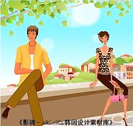 美女時尚生活  矢量人物 AI_0285