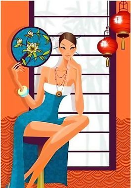 美女時尚生活  矢量人物 AI_0261