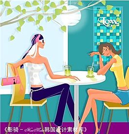 美女時尚生活  矢量人物 AI_0252