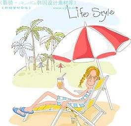 線條風(fēng)女孩生活  矢量人物 AI_0047