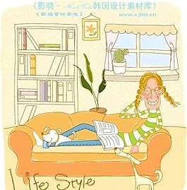 線條風(fēng)女孩生活  矢量人物 AI_0043