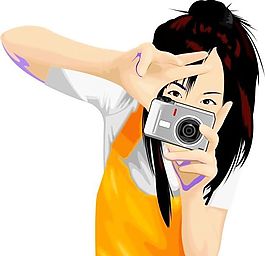 时尚女性 青年女孩 人物图案 矢量 AI_0299