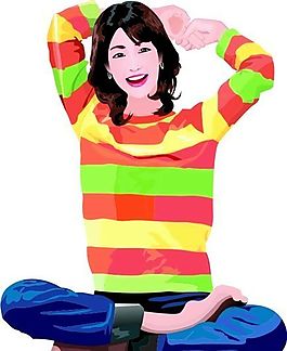 时尚女性 青年女孩 人物图案 矢量 AI_0114