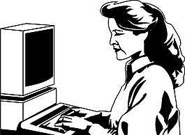 商务女性 黑白人物 矢量 AI_0071