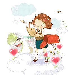 卡通兒童插畫 矢量漫畫兒童_626