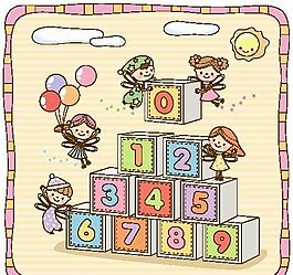 卡通兒童插畫 矢量AI_203