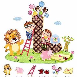 卡通兒童插畫 矢量EPS_042