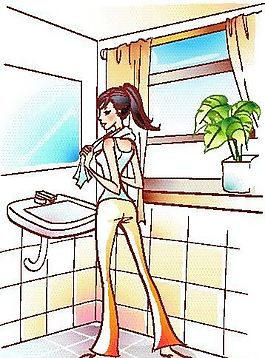 卡通女性 運動生活 矢量人物 EPS_12