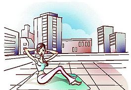 卡通女性 運動生活 矢量人物 EPS_05