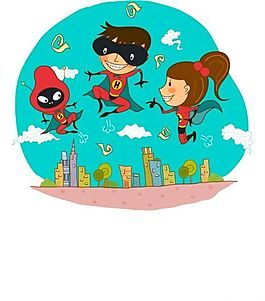 漫畫(huà)兒童 卡通兒童 矢量 AI格式_1362