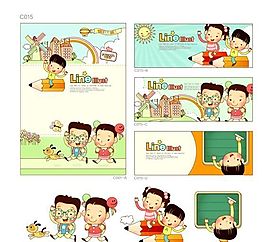 漫画儿童 卡通儿童 矢量 AI格式_1003