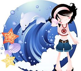 漫畫兒童 卡通兒童 矢量 AI格式_0666