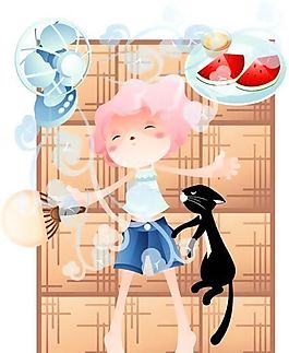 漫畫(huà)兒童 卡通兒童 矢量 AI格式_0655