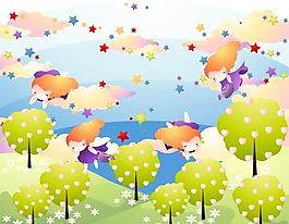 漫畫兒童 卡通兒童 矢量 AI格式_0491