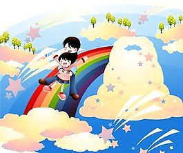 漫畫兒童 卡通兒童 矢量 AI格式_0486