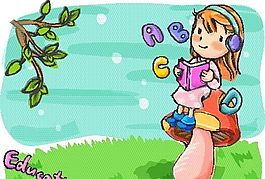 漫畫兒童 卡通兒童 學(xué)習(xí) 矢量 EPS格式 069
