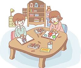 漫畫兒童 卡通兒童 學(xué)習(xí) 矢量 EPS格式 015