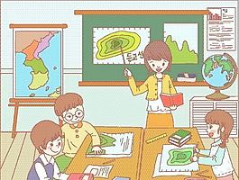 漫畫兒童 卡通兒童 學(xué)習(xí) 矢量 EPS格式 004