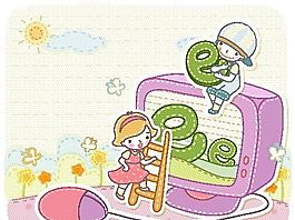 漫画儿童 卡通儿童 矢量 EPS格式 462