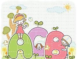 漫畫兒童 卡通兒童 矢量 EPS格式 454