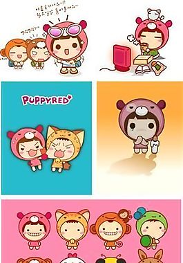 韓國puppyred娃娃 AI矢量分層