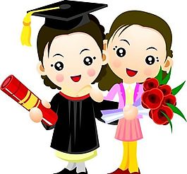 畢業(yè)典禮 卡通校園人物 矢量素材 AI格式_0060