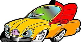 拟人卡通 汽车 交通工具 矢量 AI_0518