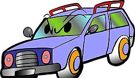 拟人卡通 汽车 交通工具 矢量 AI_0514