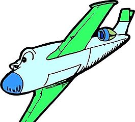 擬人卡通 飛機 交通工具 矢量 AI_0002