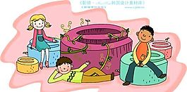兒童生活 矢量 卡通人物 AI_0925