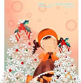 可愛小女孩 兒童 卡通人物 矢量 AI_0164