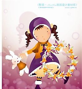可愛小女孩 兒童 卡通人物 矢量 AI_0156