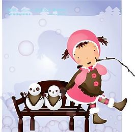 可愛小女孩 兒童 卡通人物 矢量 AI_0146