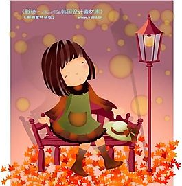 可愛小女孩 兒童 卡通人物 矢量 AI_0125