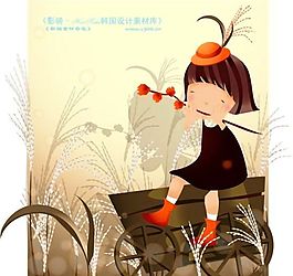 可愛小女孩 兒童 卡通人物 矢量 AI_0122