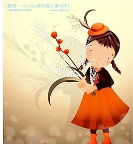 可愛(ài)小女孩 兒童 卡通人物 矢量 AI_0120