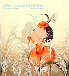 可愛(ài)小女孩 兒童 卡通人物 矢量 AI_0118
