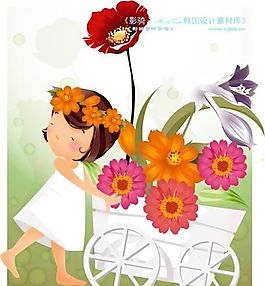 可愛(ài)小女孩 兒童 卡通人物 矢量 AI_0103