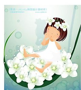 可愛(ài)小女孩 兒童 卡通人物 矢量 AI_0090