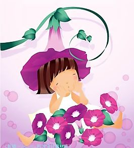 可愛(ài)小女孩 兒童 卡通人物 矢量 AI_0085
