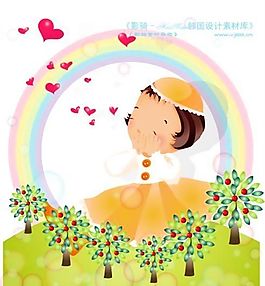 可愛(ài)小女孩 兒童 卡通人物 矢量 AI_0071